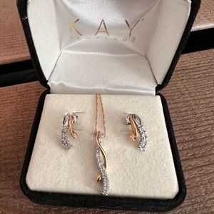 Genuine Diamond earrings and necklace